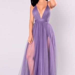 “On The Runaway Maxi Dress - Purple” Fashion Nova Dress XS